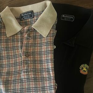Burberry Beige and Red Plaid Polo